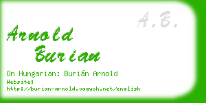 arnold burian business card